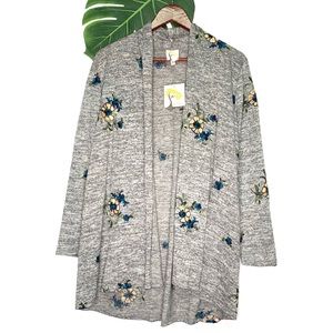 Fig & Flower Knit Cardigan Sweater